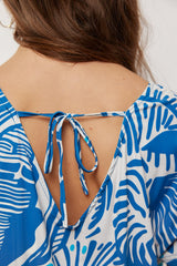 Divinity top | Offwhite/Cornflower Blue