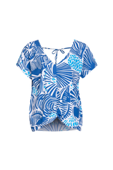 Divinity top | Offwhite/Cornflower Blue