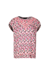 Cathy top | Black/Bright Coral