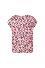 Cathy top | Black/Bright Coral