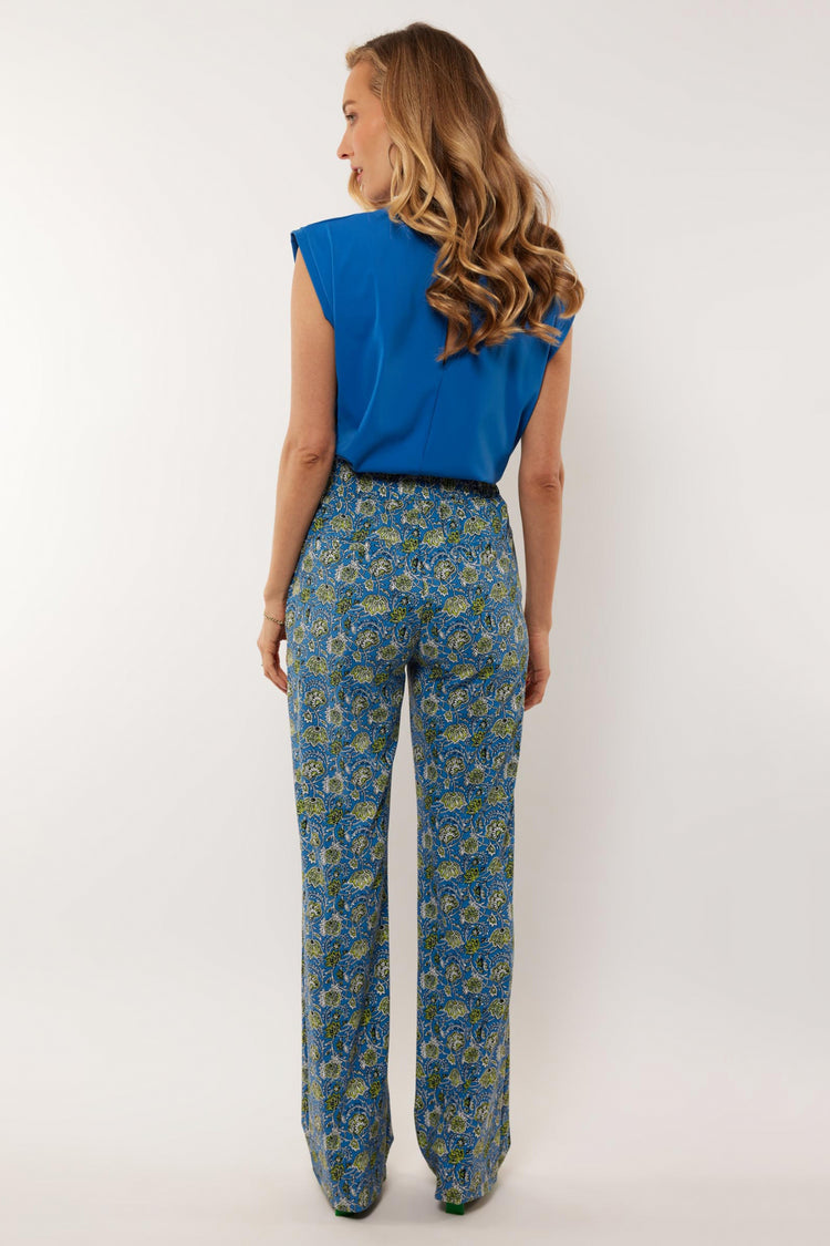 Cailey pants | Cornflower Blue/Yellow Green