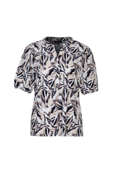 Camellia top | Off white/Black