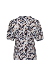 Camellia top | Off white/Black