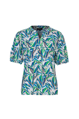 Camellia top | Off white/Apple Green