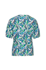 Camellia top | Off white/Apple Green