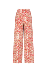 Catie broek | Offwhite/Bright Coral