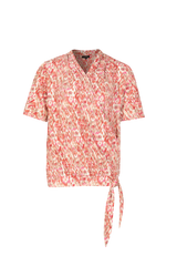 Cato top | Offwhite/Bright Coral