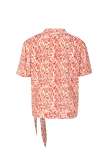 Cato top | Offwhite/Bright Coral