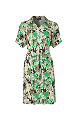 Cleo dress | Off white/Apple Green