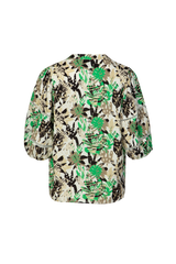 Cheryl blouse | Offwhite/Apple Green