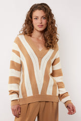 Rekha trui | Offwhite/Oak Buff