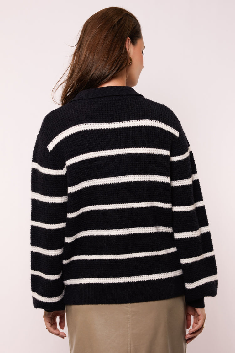 Danica-Pullover | Schwarz/Offwhite