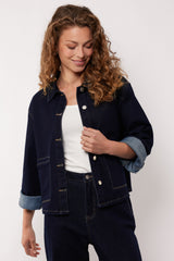Shalom Jacke | Dunkler Denim