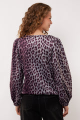 Bilie top | Gray Melange/Mauve Wine