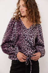Bilie top | Gray Melange/Mauve Wine