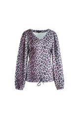 Bilie top | Gray Melange/Mauve Wine