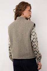 Kamala gilet | Black/Olive Green
