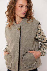 Kamala gilet | Black/Olive Green