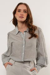 Livia blouse | Offwhite/Black