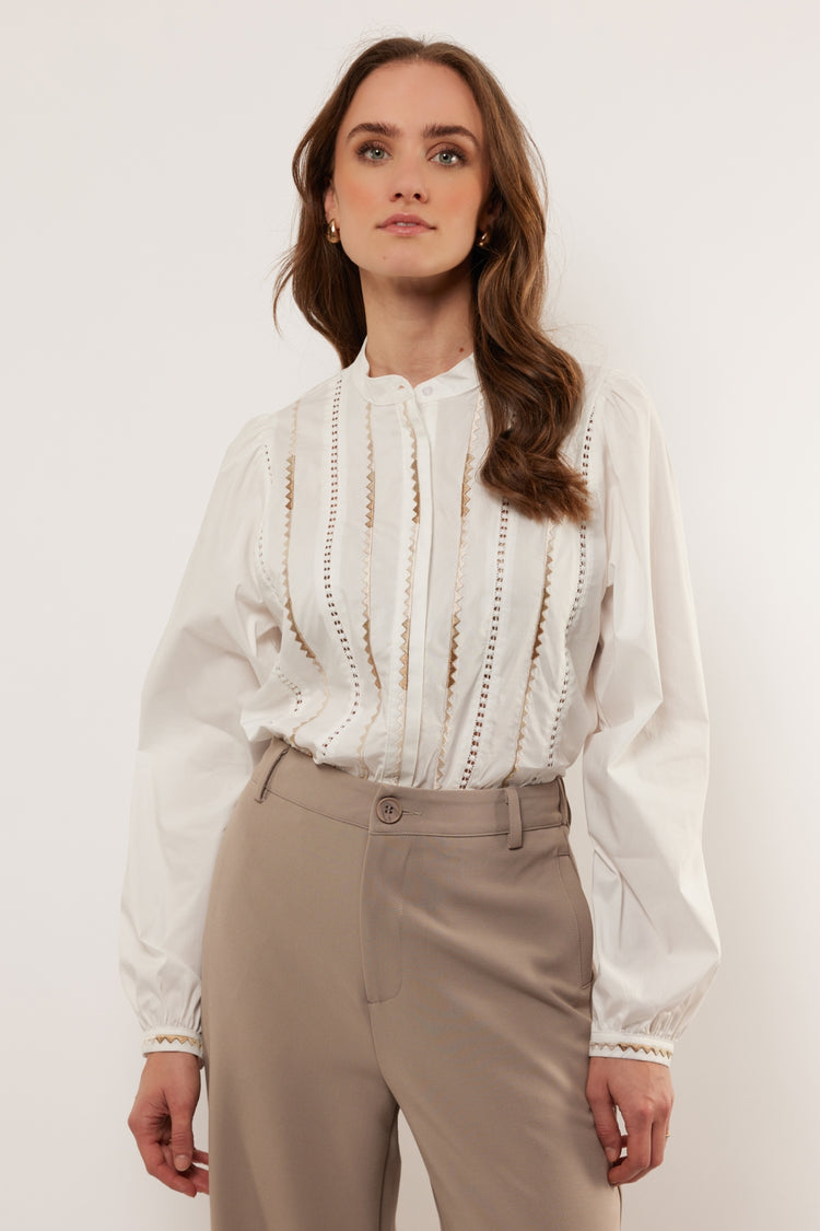 Elive blouse | Offwhite/Sahara