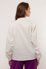 Elive Bluse | Offwhite/Warmviolett