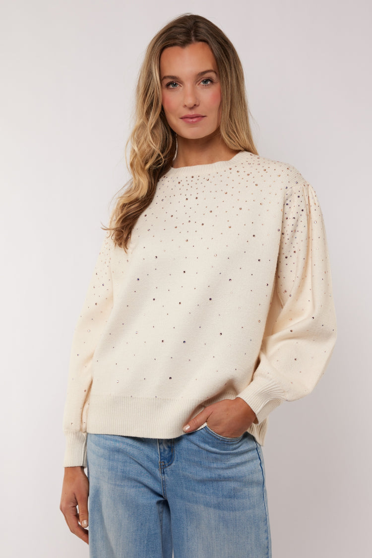 Aliza Pullover | Wolle Weiß