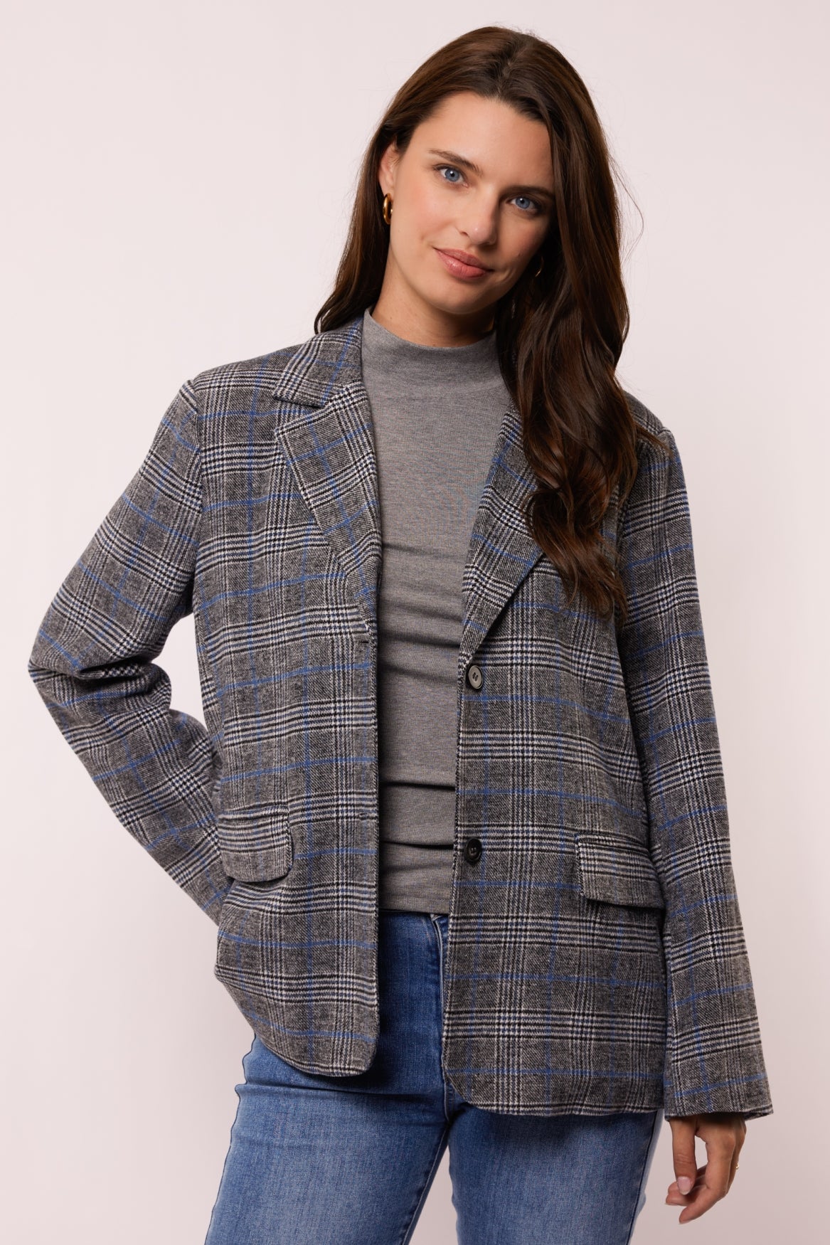 Freesia blazer | Night Grey/Off White