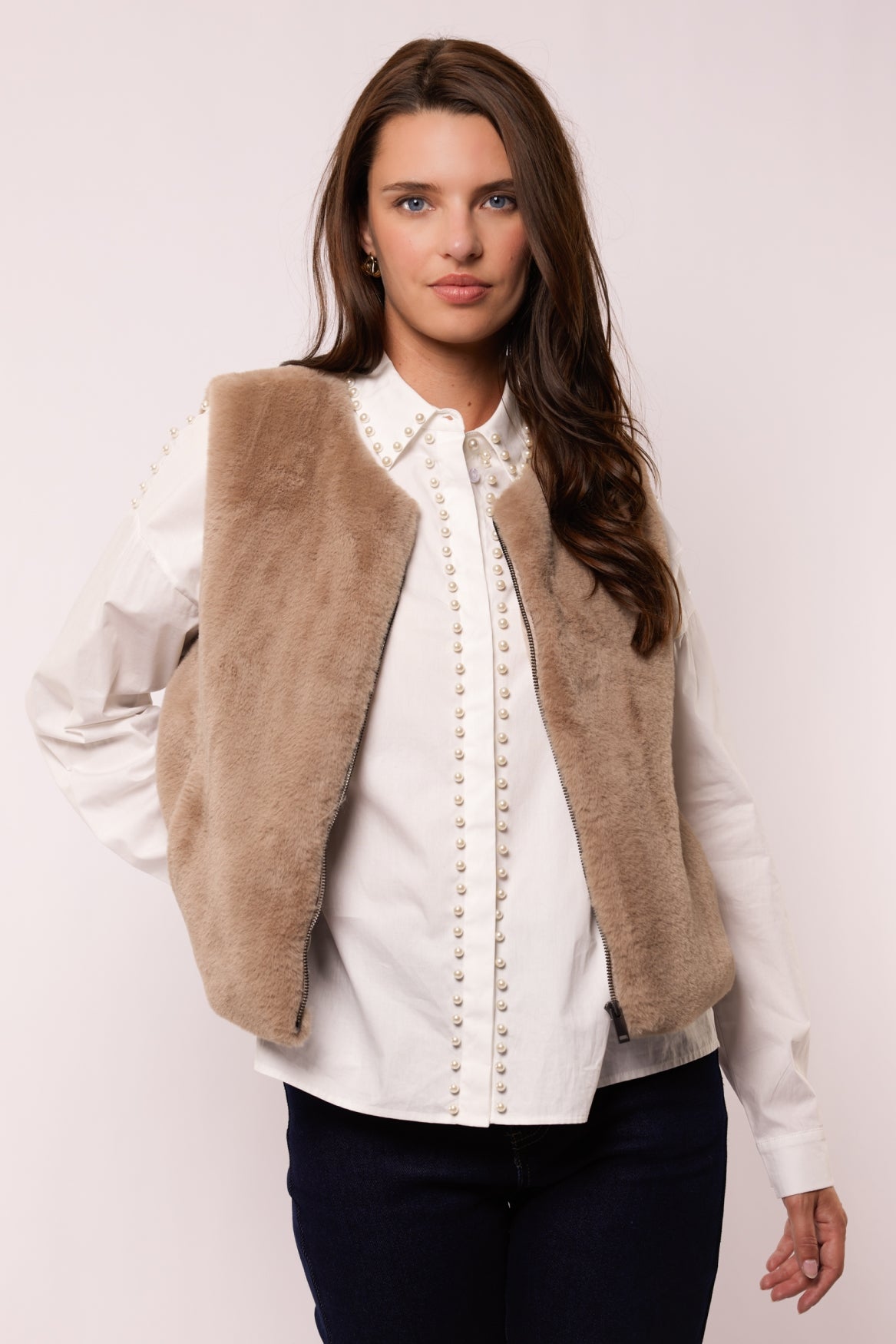 Lalita gilet | Grey Brown