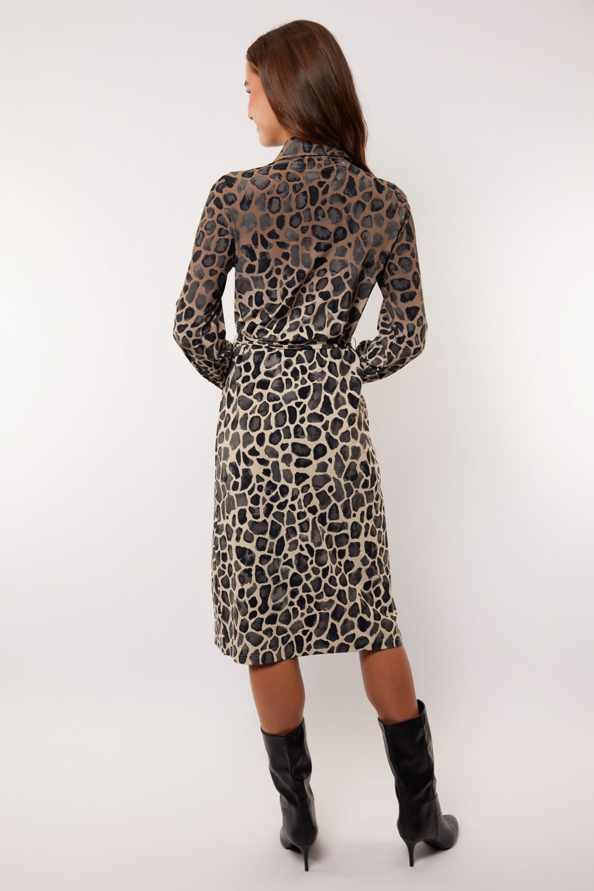 Bibian jurk | Wood Ash/Grey Brown