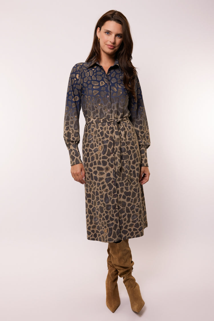 Bibian jurk | Sahara/Dark Night Blue