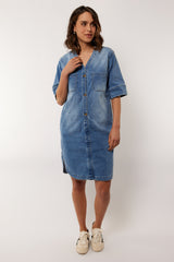 Dario dress | Denim Mid Blue