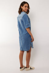 Dario dress | Denim Mid Blue