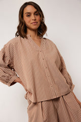 Renata blouse | Cappuccino/Cameo Rose