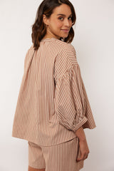 Renata blouse | Cappuccino/Cameo Rose