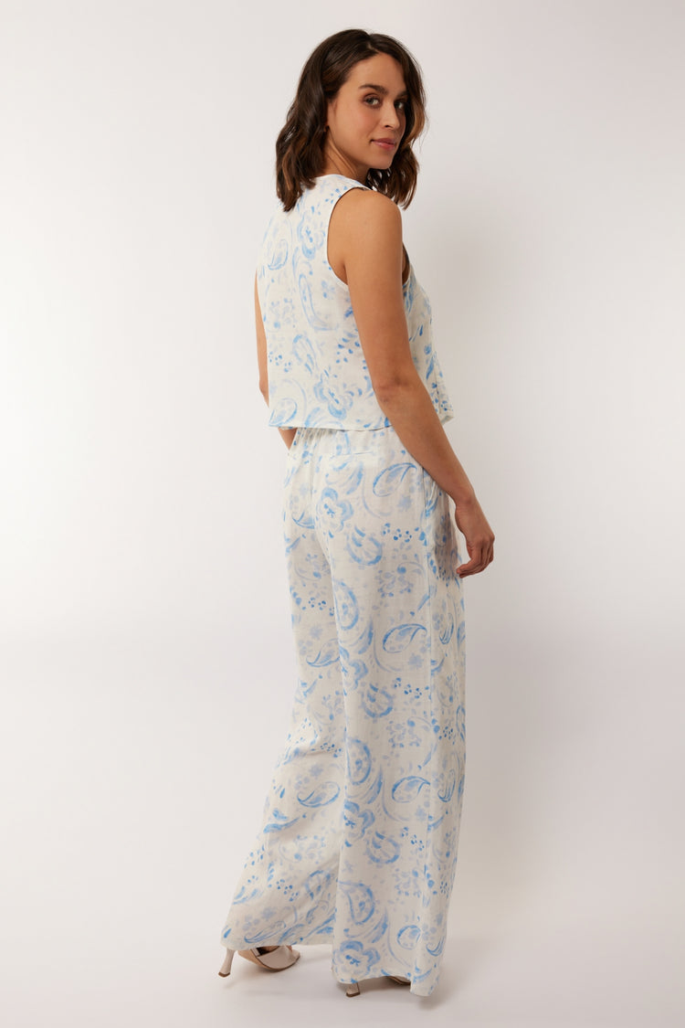 Etienne pants | Bright White/Skyway
