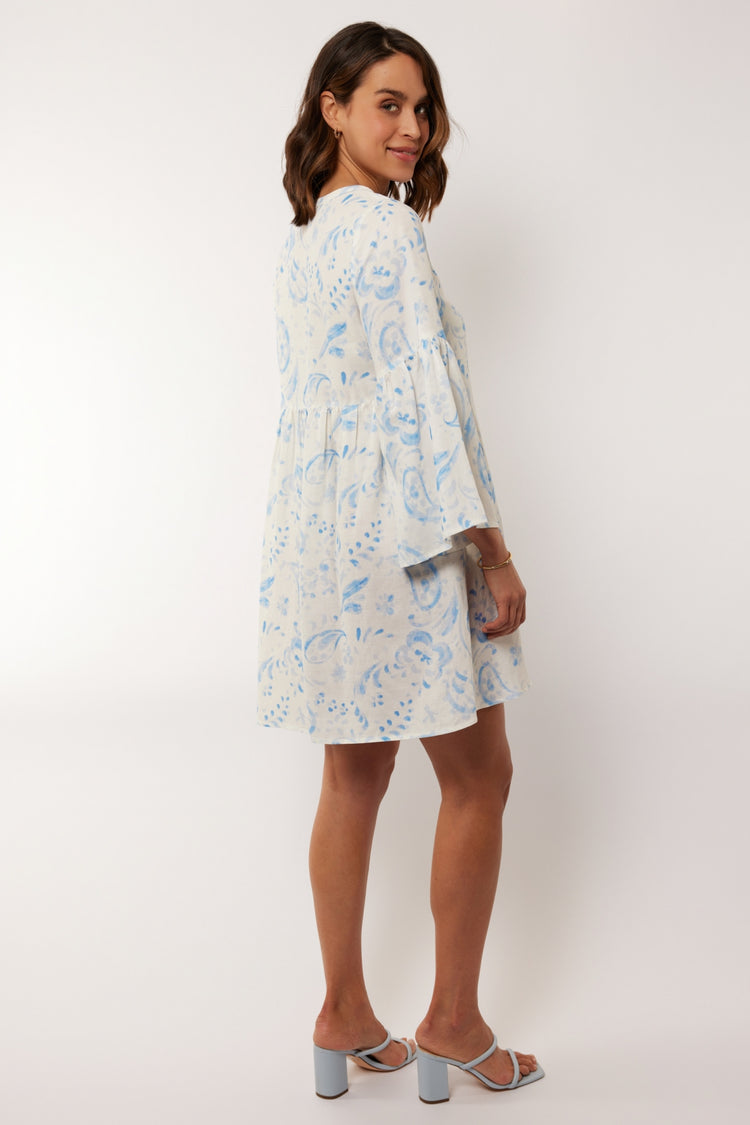 Lucien dress | Bright White/Skyway