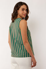 Lourdes top | Cappuccino/Bird’s Egg Green