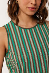 Lourdes top | Cappuccino/Bird’s Egg Green