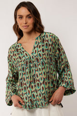 Lavinia top | Cappuccino/Bird’s Egg Green