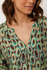 Lavinia top | Cappuccino/Bird’s Egg Green