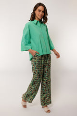 Evelina broek | Cappuccino/Bird’s Egg Green