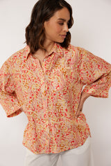 Paloma Bluse | Holzasche/Teerose