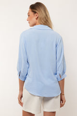 Bluse Delaney | Chambray Blau
