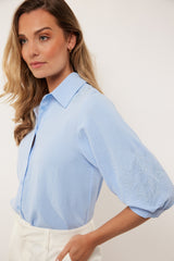 Bluse Delaney | Chambray Blau