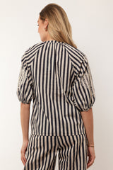 Easton blouse | Black/Sand