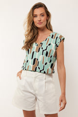 Zada top | Green Mint/Sahara