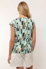 Zada top | Green Mint/Sahara