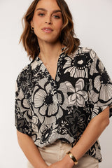 Giselle top | Black/Sand