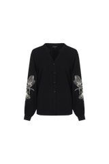 Bluse Róis | Schwarz/Dunkelbraun