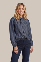 Fionn Bluse | Denim Hellgrau